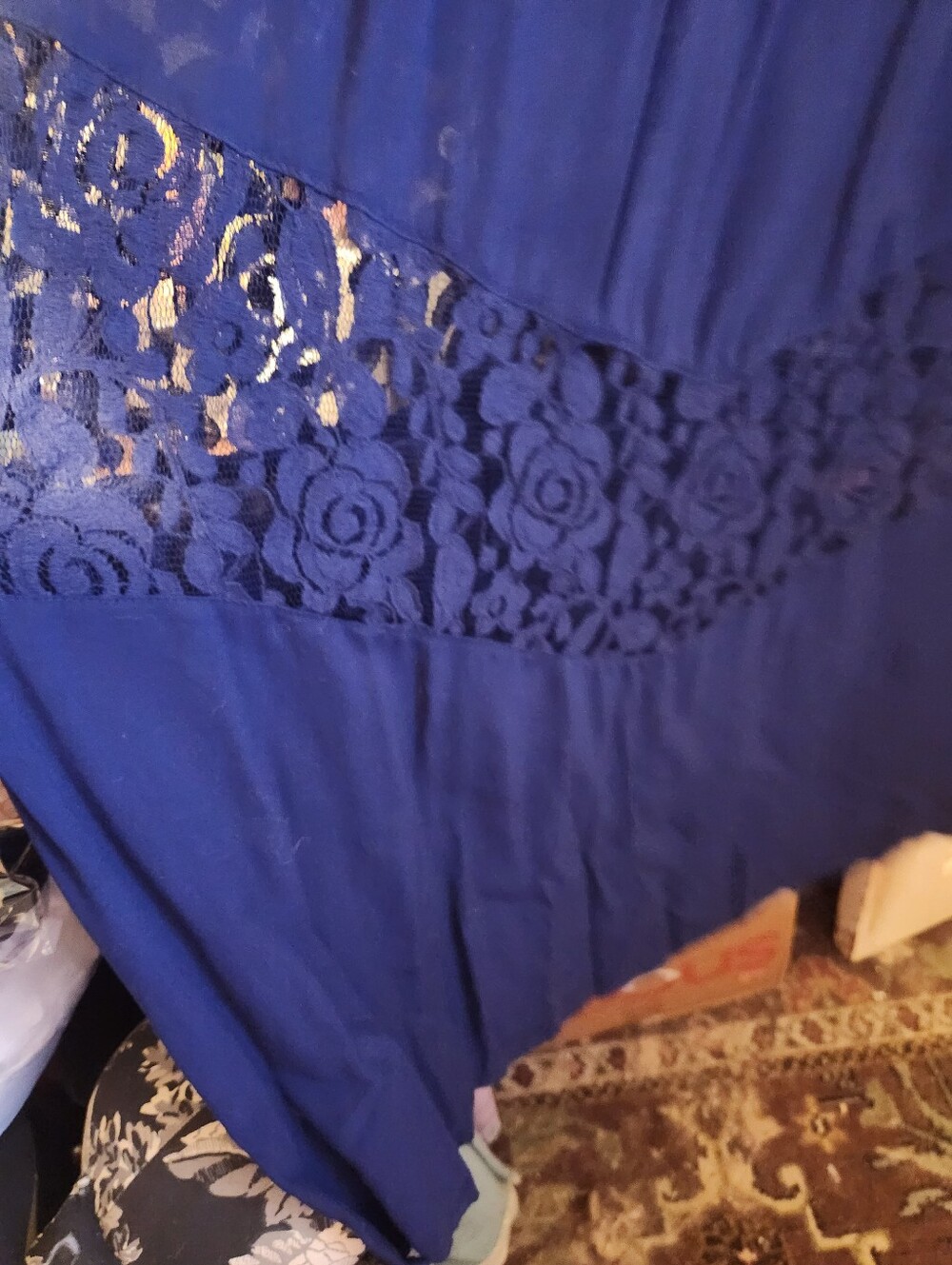 torrid Navy Blue Maxi Dress with lace size 1X - Picture 4 of 7